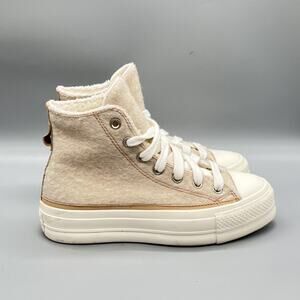 Converse | Shoes | Converse Cream Hightop Sneakers With Red  display picture 1